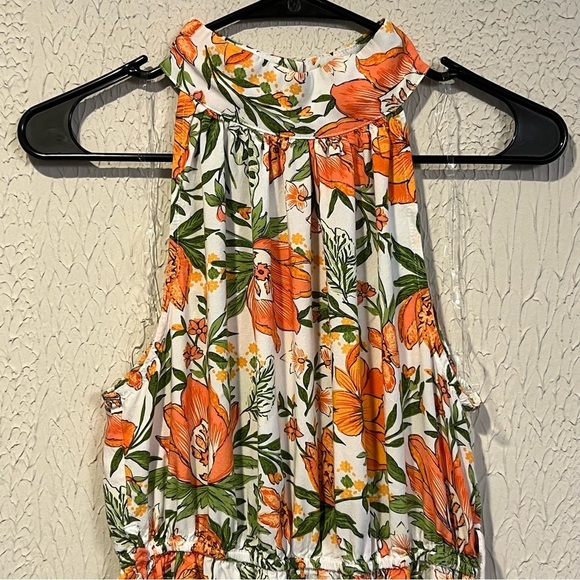 Petal & Pup Orange Floral Halter Cut Out Maxi Dress size 8 - Picture 5 of 12